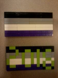 Asexual Awareness Week 2016 Lego flags.